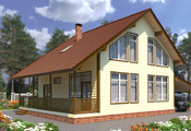 Проект каркасного дома КР196. Фасад 1