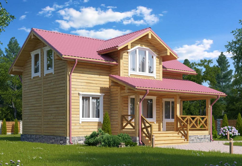 Проект каркасного дома КР119. Фасад 1