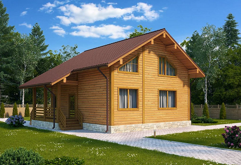 Проект каркасного дома КР134. Фасад 1