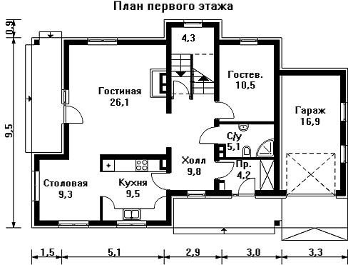 Проект кирпичного дома КП-47