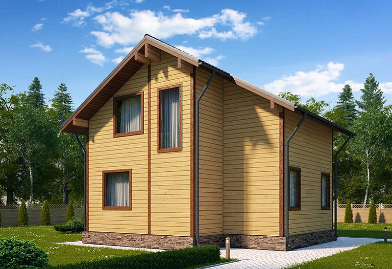 Проект каркасного дома КР97. Фасад 2