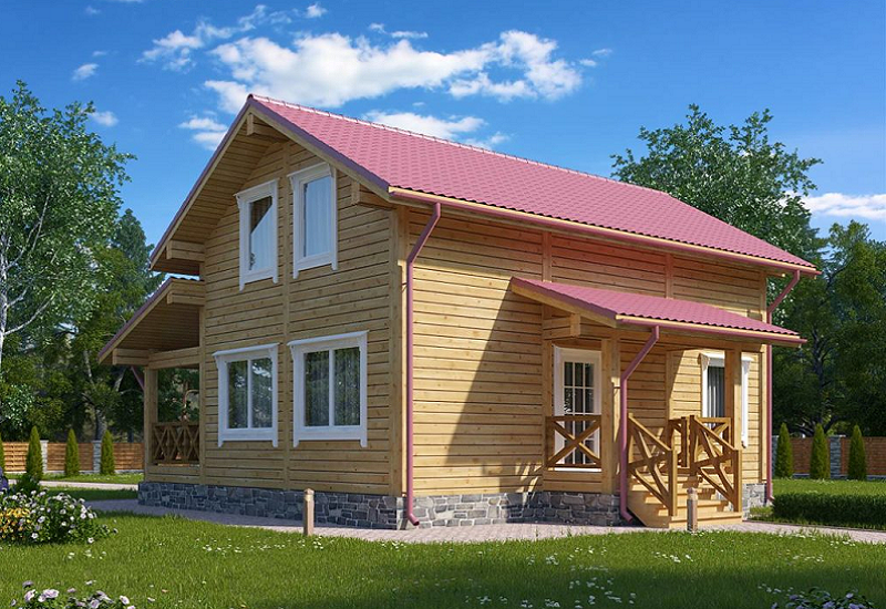 Проект каркасного дома КР119. Фасад 2