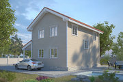 Проект каркасного дома КР144-1. Фасад 4