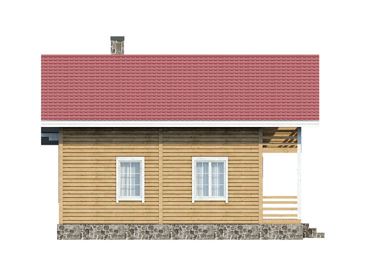 Проект каркасного дома КР139. Фасад 2