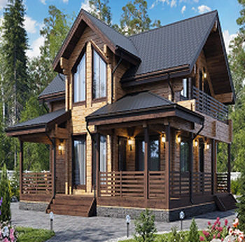 Проект дома из клееного бруса КБ272