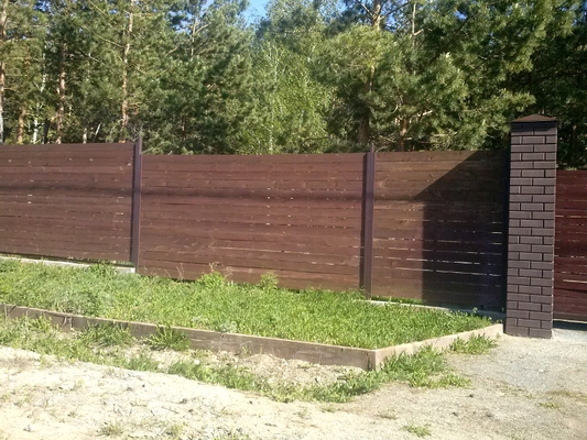 Возможная комплектация глухого деревянного забора
