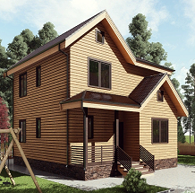 Проект двухэтажного дачного дома ДД190