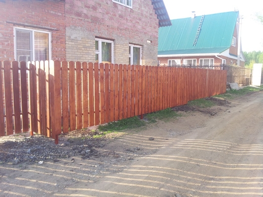 Установка деревянного забора. Объект: Кум-Куль
