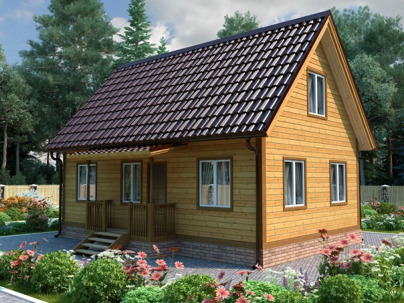 Проект дачного дома ДД95. Фасад 1