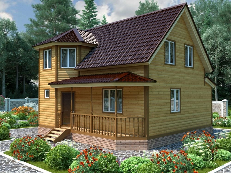 Проект дачного дома ДД130. Фасад 1