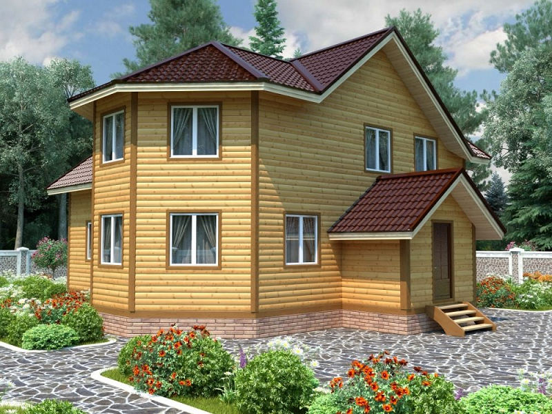 Проект дачного дома ДД200. Фасад 1