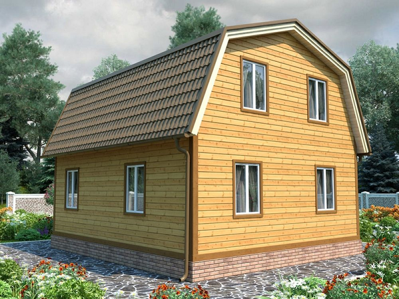 Проект дачного дома ДД99103-1. Фасад 3