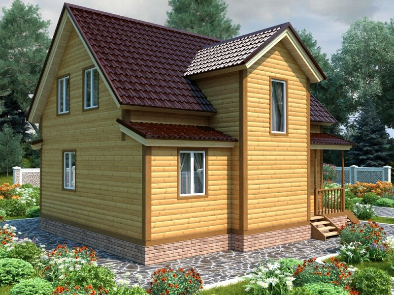Проект дачного дома ДД130. Фасад 3