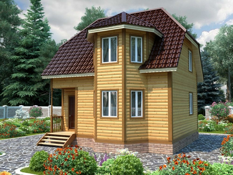 Проект дачного дома ДД87. Фасад 4