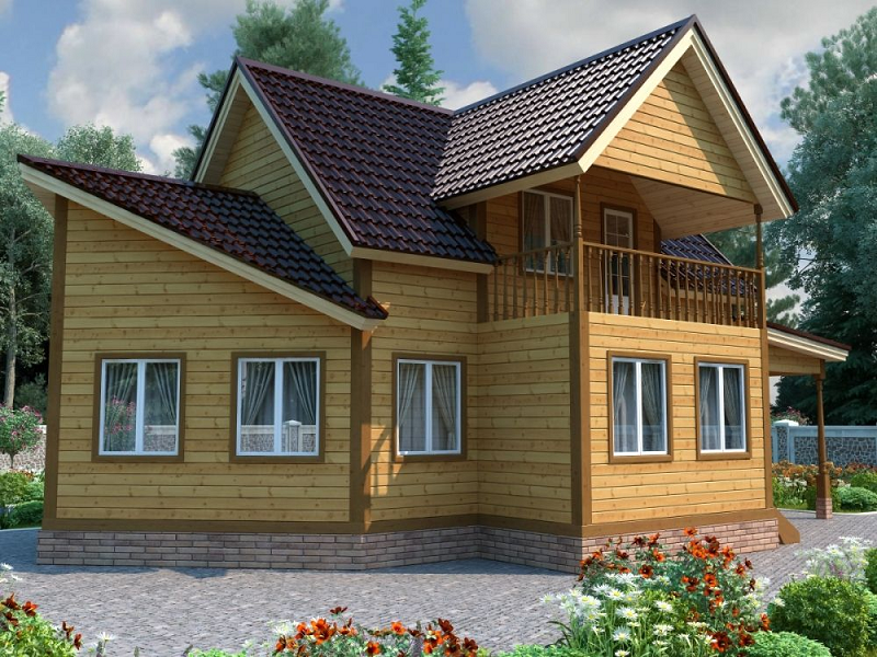 Проект дачного дома ДД133. Фасад 4