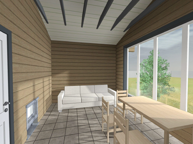 Проект одноэтажной бани с террасой КББ39. Внутренний интерьер