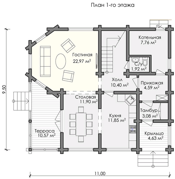 План 1 этажа