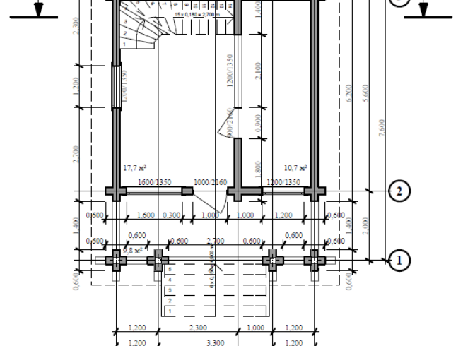 План 1 этажа бани
