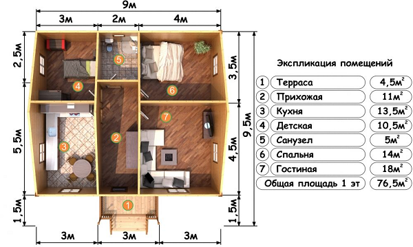 План 1 этажа