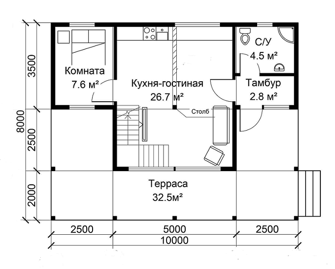 План 1 этажа
