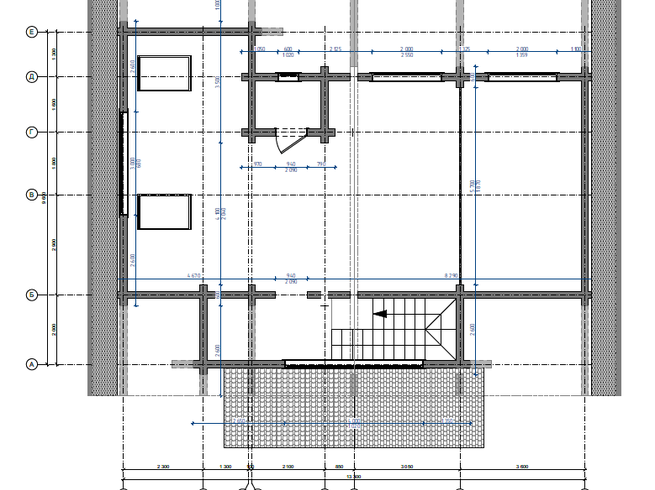 Проект двухэтажной бани с террасой КББ204. План 2 этажа