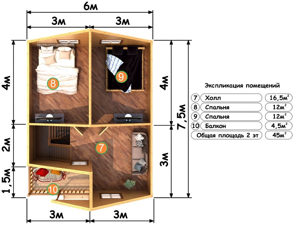 План 2 этажа