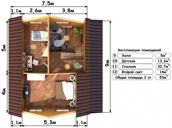 План 2 этажа