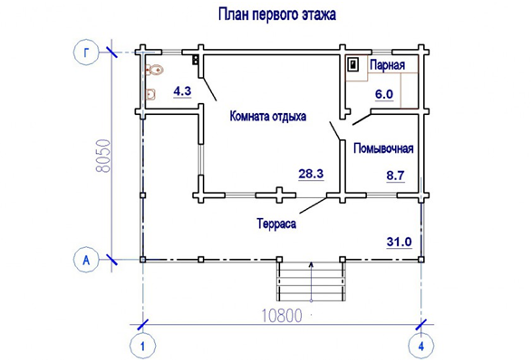 План бани