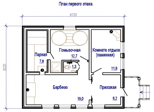 План бани