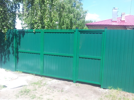 Изготовление и монтаж распашных каркасных ворот. Объект: Муслюмово