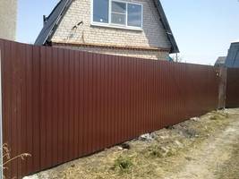 Установка забора из профнастила. Объект: СНТ "Мысы"