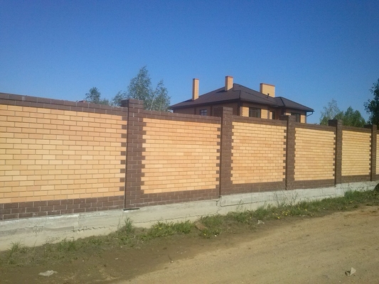 Строительство кирпичного забора. Объект: Долгодеревенское